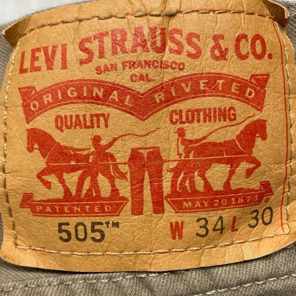 Levi’s 505 Jeans W34 L30 Tan 100% Cotton straight leg - Picture 3 of 8
